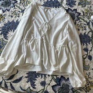 Altard Atate Long Sleeve Eyelet Blouse